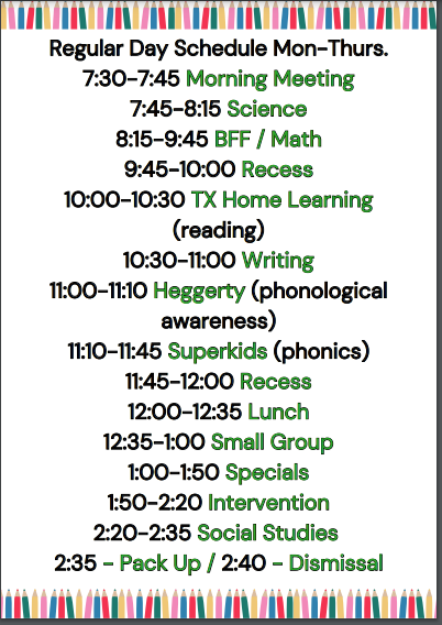 Regular Schedule_M-T